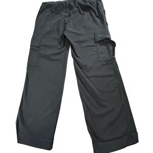 James Perse Cargo Pants Jogger Drawstring Waist Sz 4 (XL) Black Cotton Blend Gym